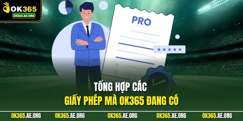 Tổng hợp các giấy phép mà Ok365 đang có